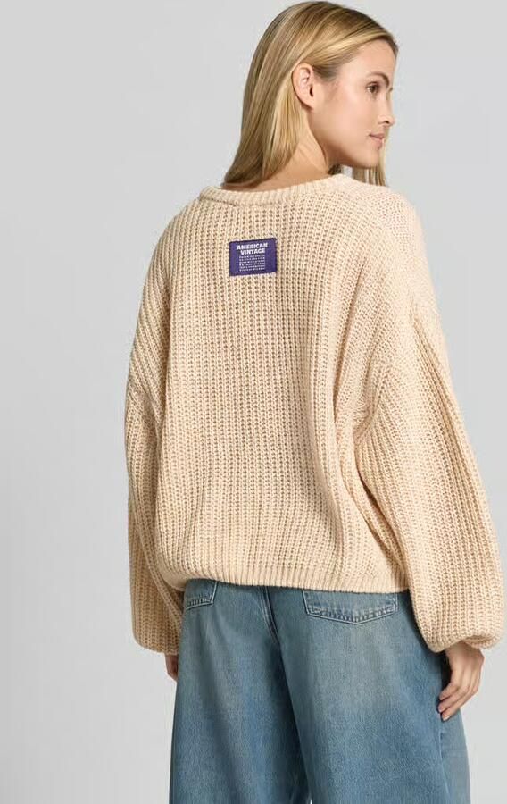 American vintage oversized gebreide pullover van linnenmix