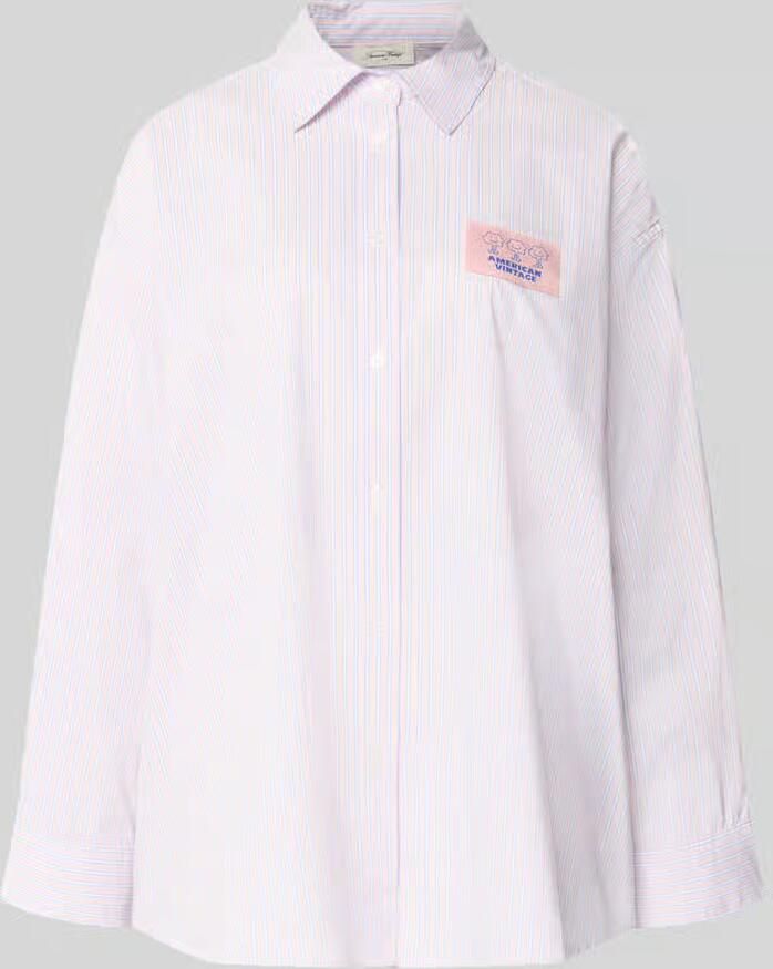American vintage oversized overhemdblouse van katoenmix model 'SOABIRD'