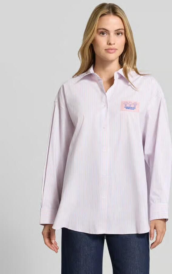 American vintage oversized overhemdblouse van katoenmix model 'SOABIRD' - Foto 2