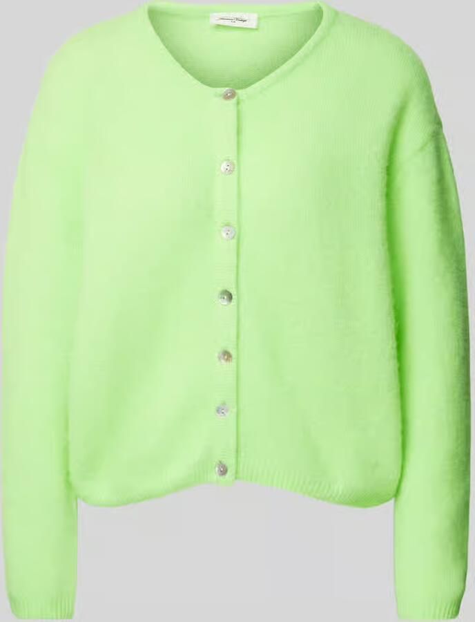 American vintage Regular fit gebreid jack van een mix van alpaca en linnen model 'VITOW'
