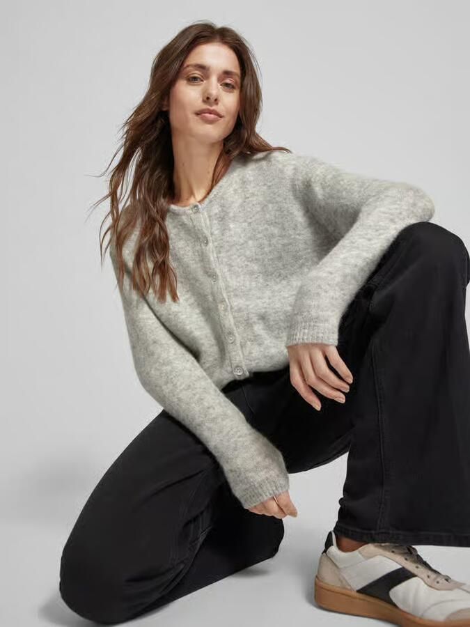 American vintage Regular fit gebreid jack van wolmix met alpaca model 'VITOW' - Foto 2