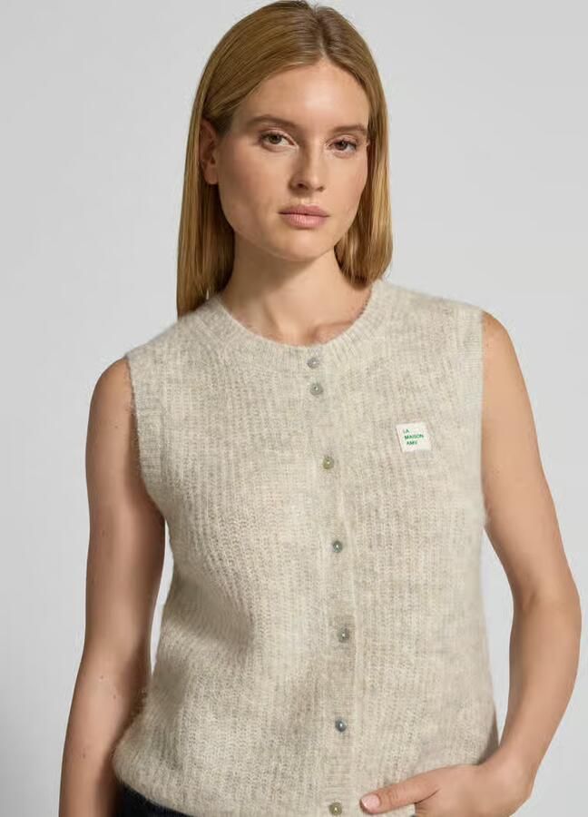 American vintage Regular fit gilet met alpaca en wol - Foto 2