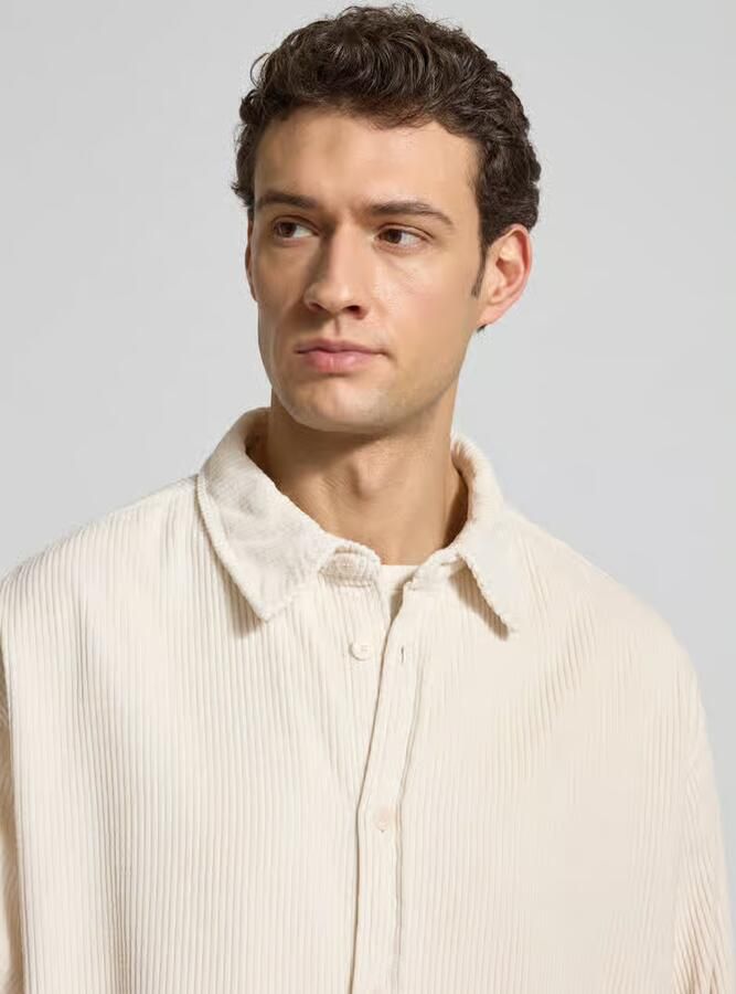 American vintage regular fit vrijetijdsoverhemd in cordlook model 'Padow'