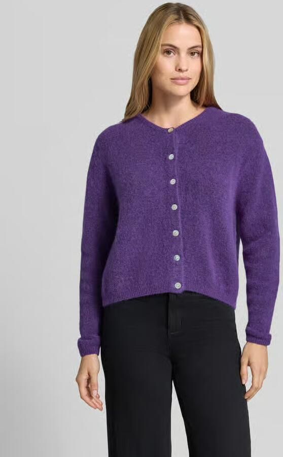 American vintage relaxed fit gebreid jack van wolmix met aandeel linnen - Foto 3