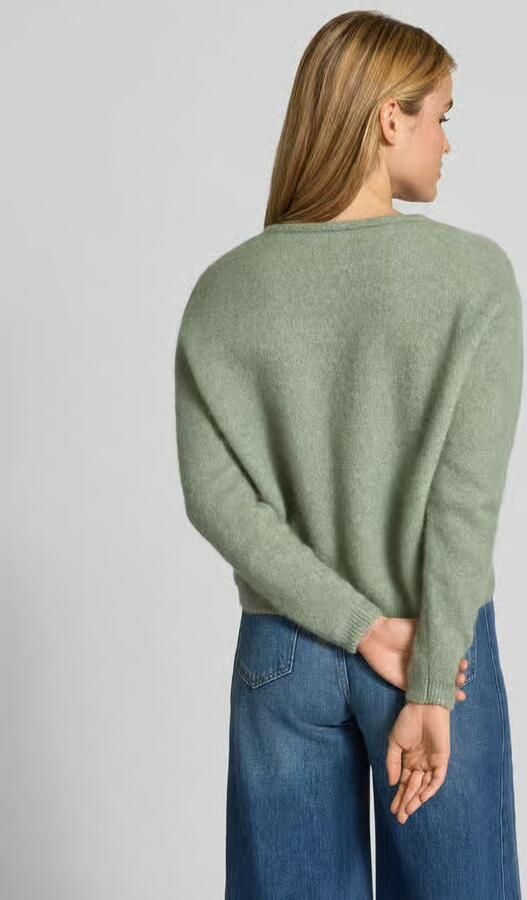 American vintage relaxed fit gebreid jack van wolmix met aandeel linnen