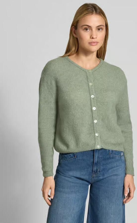 American vintage relaxed fit gebreid jack van wolmix met aandeel linnen - Foto 3