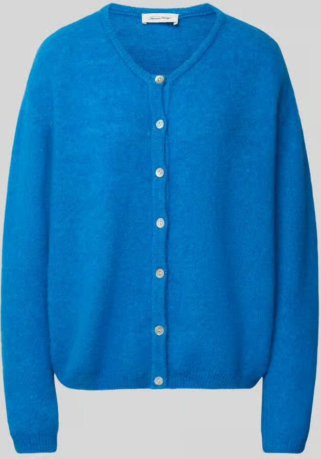 American vintage relaxed fit gebreid jack van wolmix met aandeel linnen