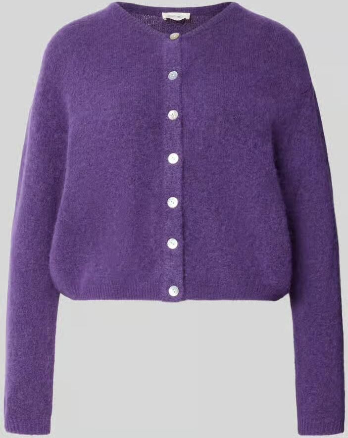 American vintage relaxed fit gebreid jack van wolmix met aandeel linnen - Foto 2