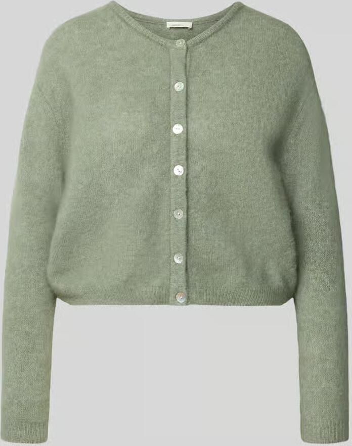 American vintage relaxed fit gebreid jack van wolmix met aandeel linnen - Foto 2