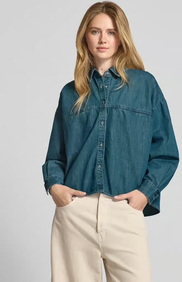 American vintage Relaxed FIT jeansblouse met overhemdkraag model 'OZYR' - Foto 2