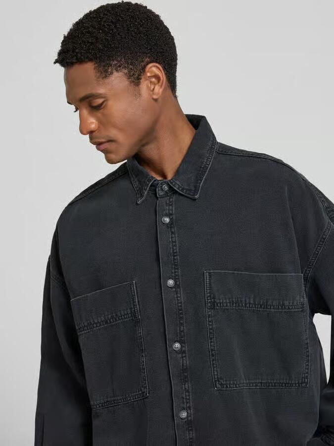 American vintage relaxed fit jeanshemd met kentkraag model 'JAZY'