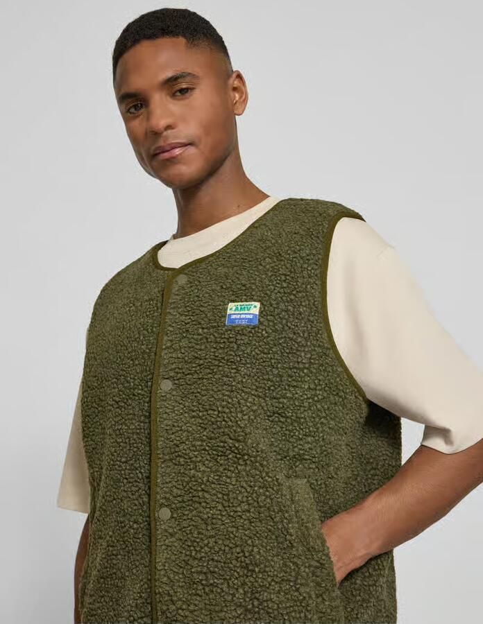 American vintage straight fit bodywarmer met logo-patch model 'Hoktown'