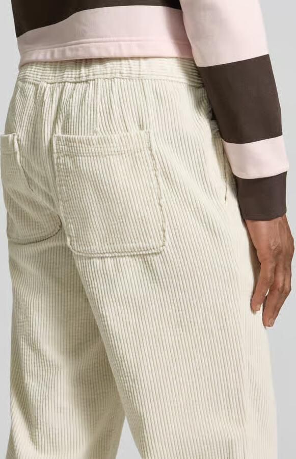 American vintage Straight fit stoffen broek in ribfluwelen look model 'Padow'