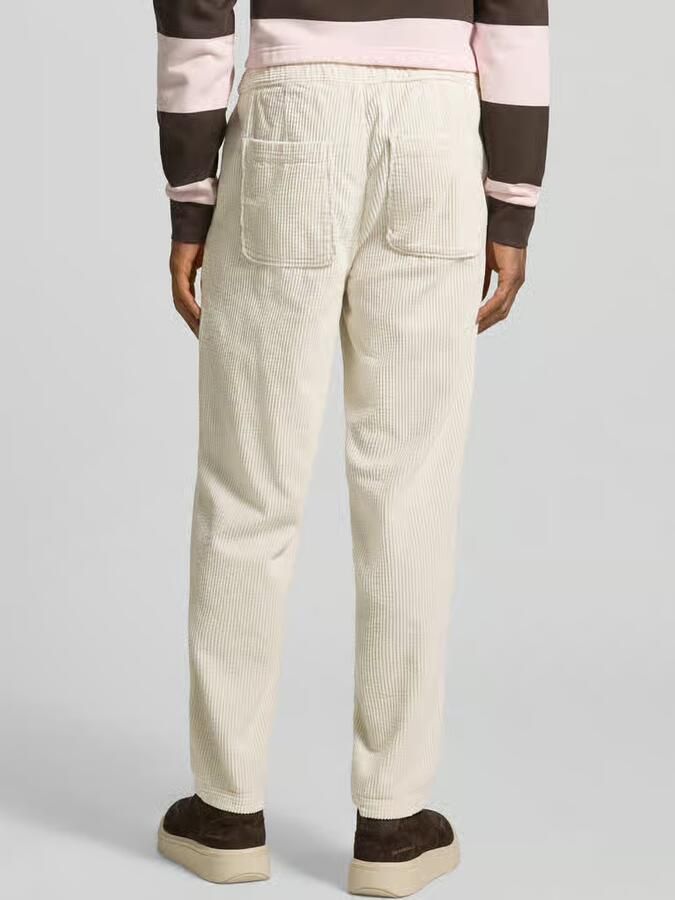 American vintage Straight fit stoffen broek in ribfluwelen look model 'Padow' - Foto 3
