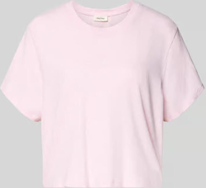 American vintage T-shirt met geribde ronde hals