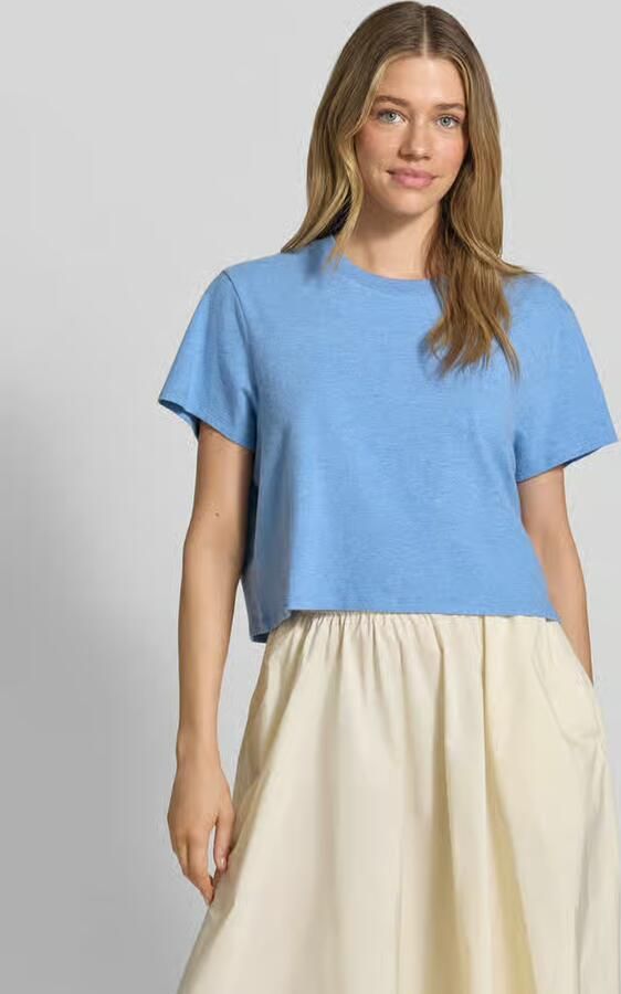 American vintage T-shirt met geribde ronde hals - Foto 3