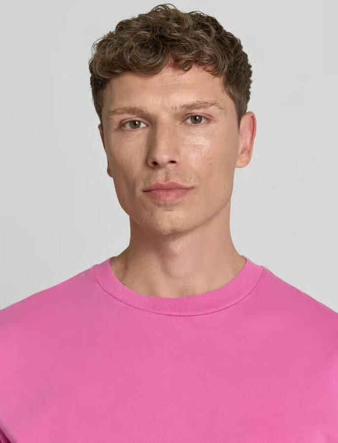 American vintage T-shirt met geribde ronde hals model 'FIZVALLEY'