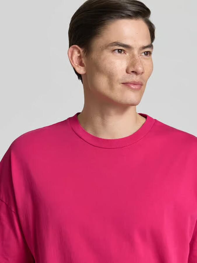 American vintage T-shirt met geribde ronde hals model 'FIZVALLEY'
