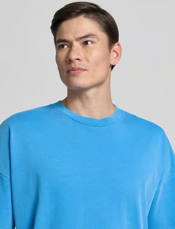 American vintage T-shirt met geribde ronde hals model 'FIZVALLEY'