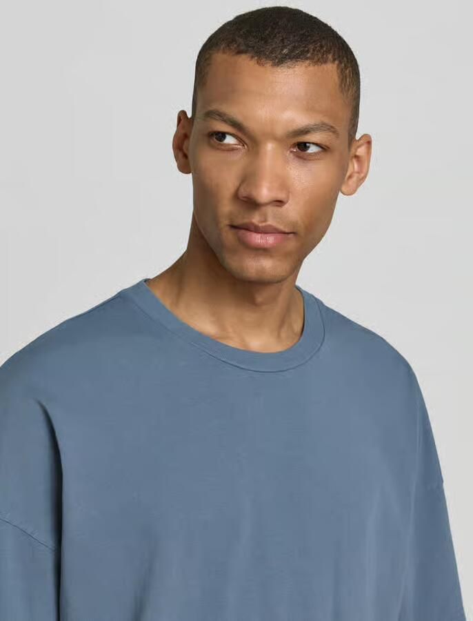American vintage T-shirt met geribde ronde hals model 'FIZVALLEY'