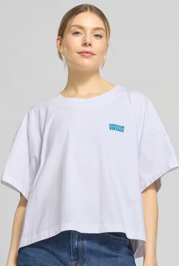 American vintage T-shirt met overgesneden schouders model 'GIXY'