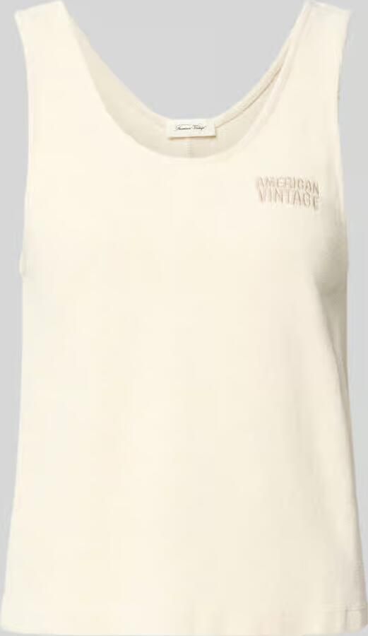 American vintage Top van badstof met labelstitching model 'FUXOW'