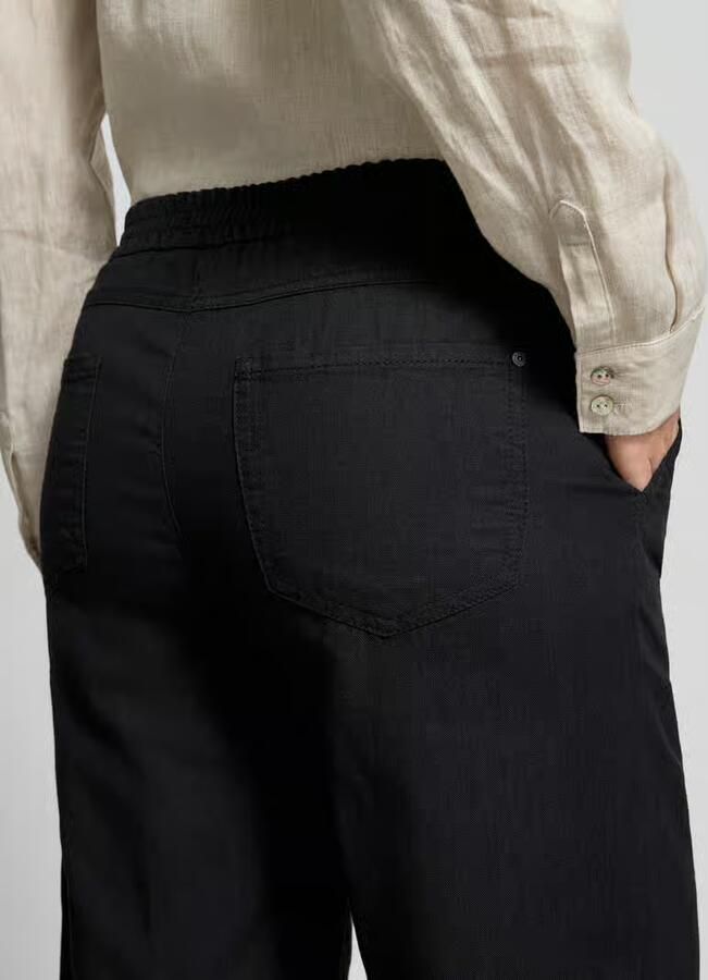 Angels Straight leg stoffen broek met elastische band model 'Linn'