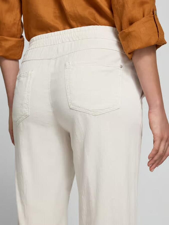 Angels Straight leg stoffen broek met elastische band model 'Linn'
