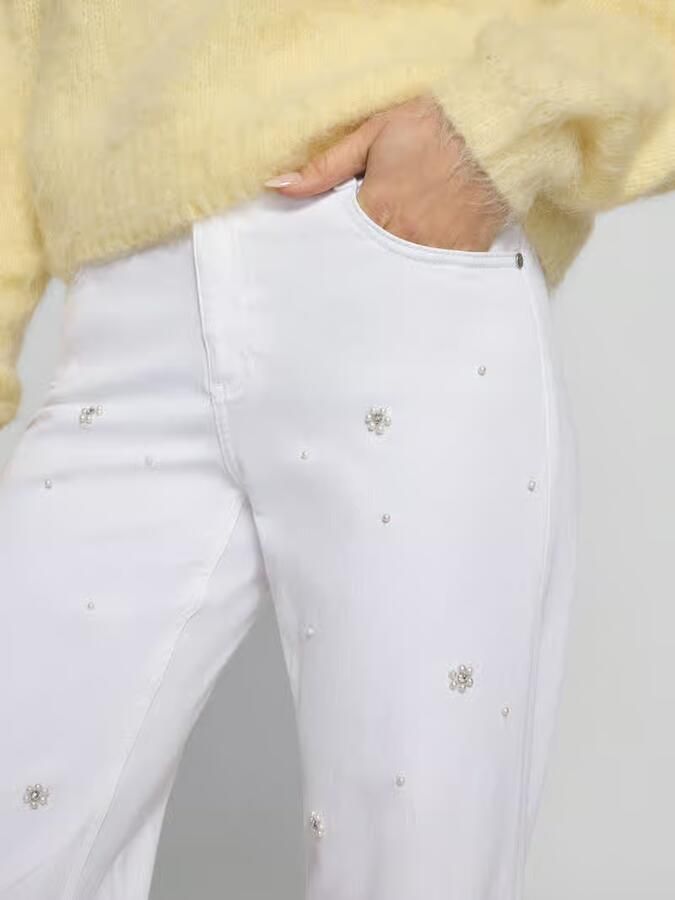 ANGELS Wide fit jeans met parel- en strassteendecoratie