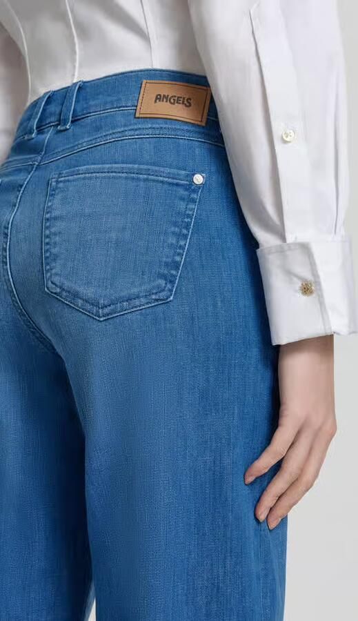 ANGELS Wide fit jeans met parel- en strassteendecoratie