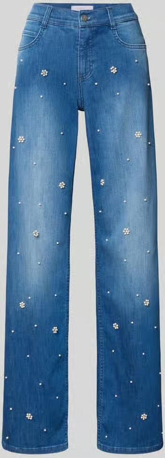 ANGELS Wide fit jeans met parel- en strassteendecoratie - Foto 2