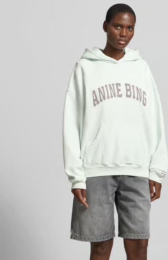 Anine Bing oversized hoodie met gestikt logo - Foto 3