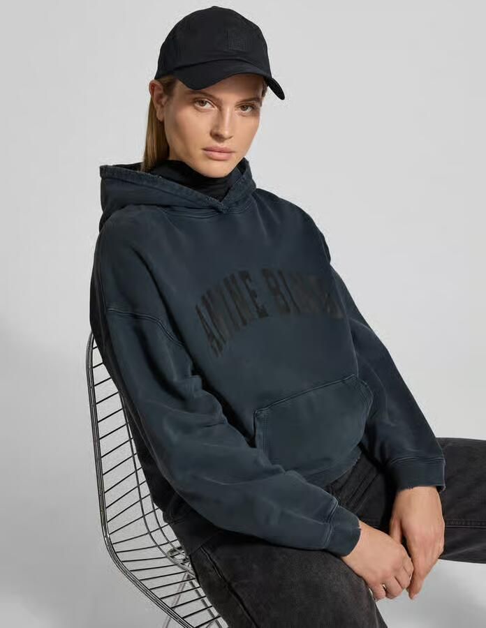 Anine Bing Vintage Style hoodie met logo print Black Dames - Foto 2