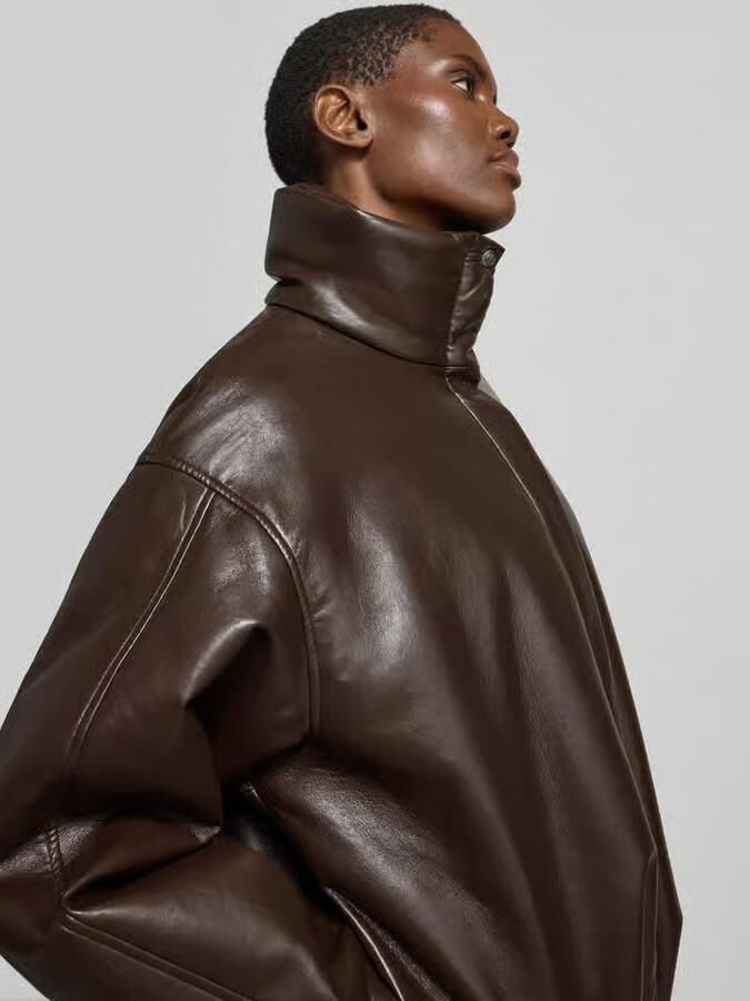 Anine Bing Oversized Jack met Leer-Anteil