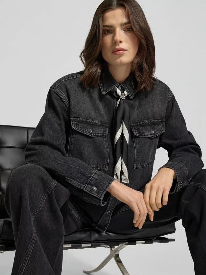 Anine Bing Oversized jeansblouse van puur katoen