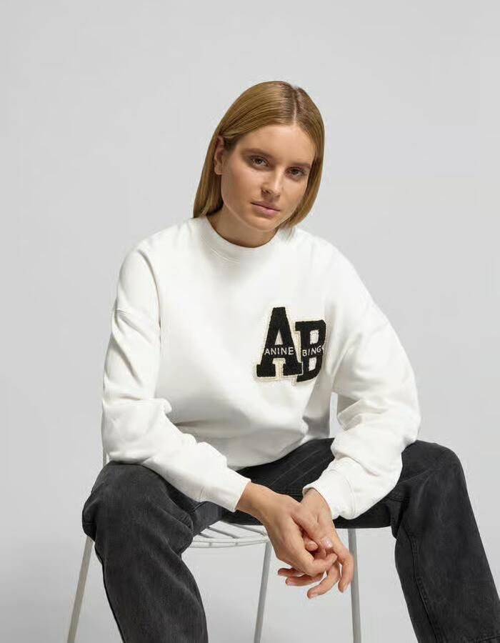 Anine Bing Sweatshirt met logo patch White Dames