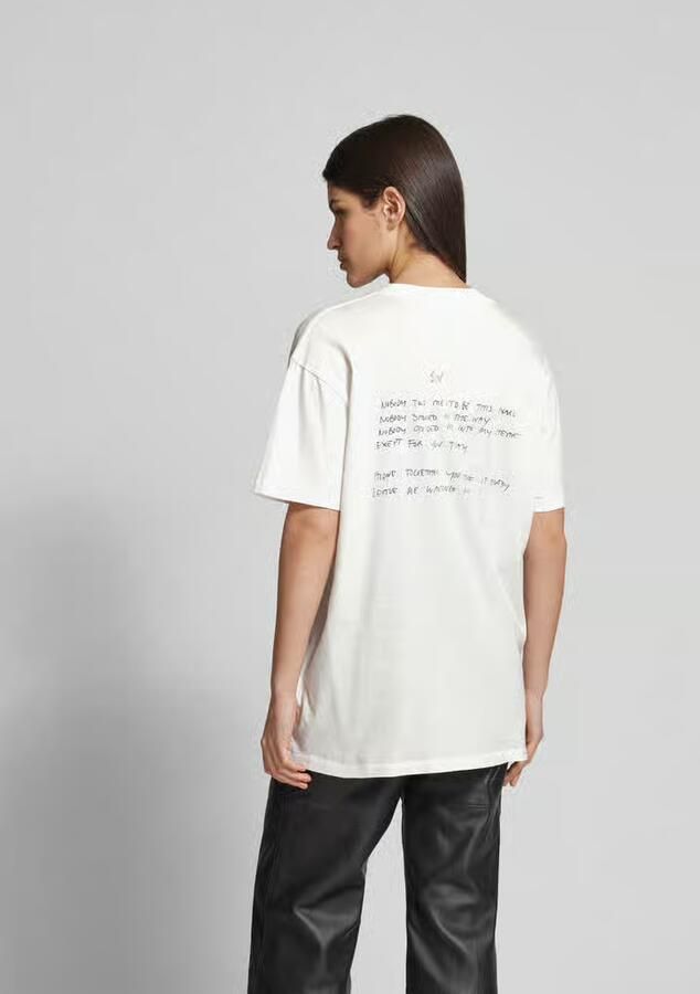 Anine Bing Walker Tee Lyrics Ivory Biologisch Katoen Beige Dames - Foto 4