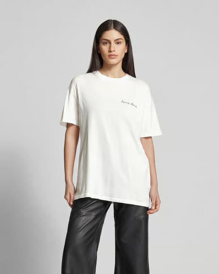 Anine Bing Walker Tee Lyrics Ivory Biologisch Katoen Beige Dames - Foto 3