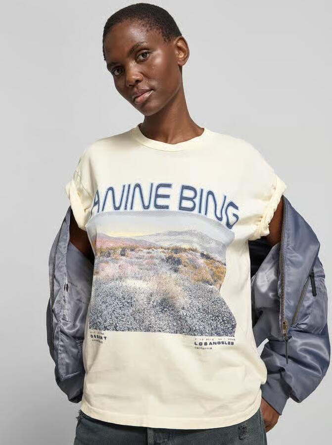 Anine Bing regular fit T-shirt met logoprint