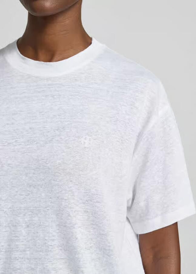Anine Bing regular fit T-shirt van puur linnen