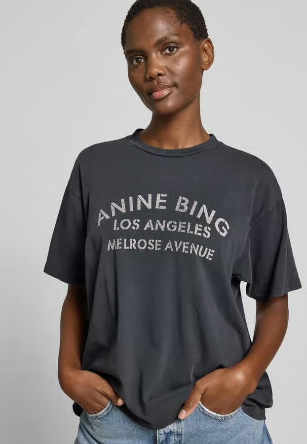 Anine Bing relaxed fit T-shirt met logoprint