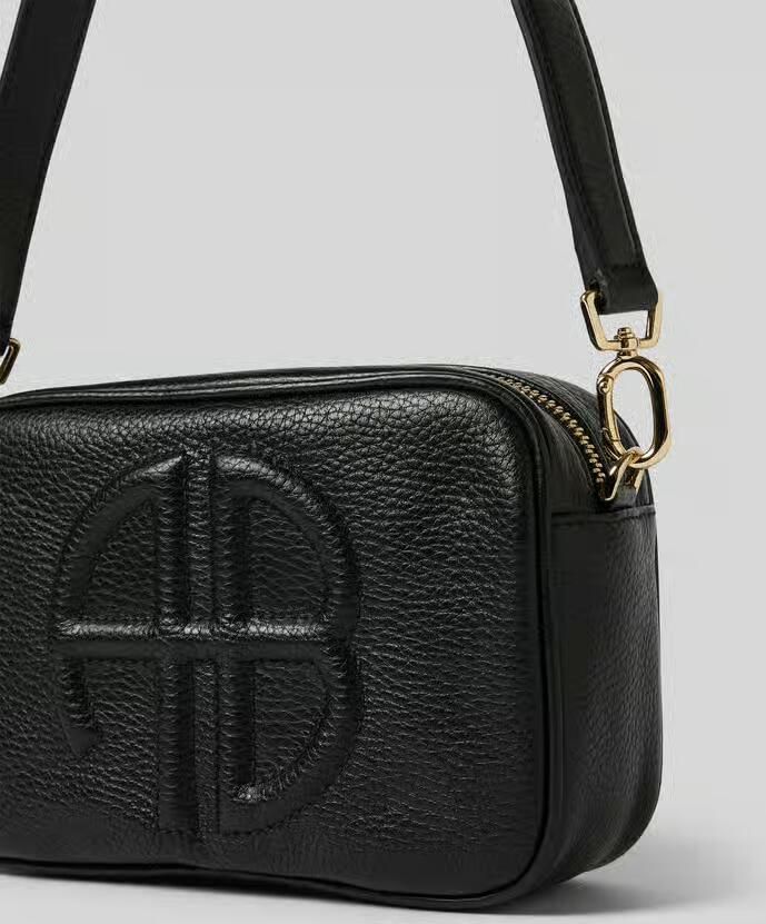 Anine Bing Zwarte Leren Crossbody Tas met Handvat Black Dames - Foto 2