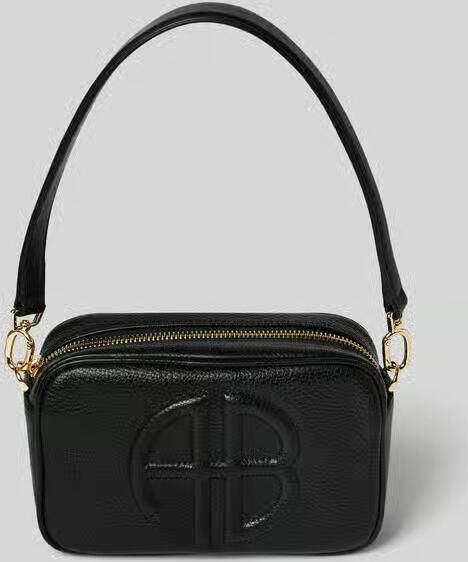 Anine Bing Zwarte Leren Crossbody Tas met Handvat Black Dames - Foto 10
