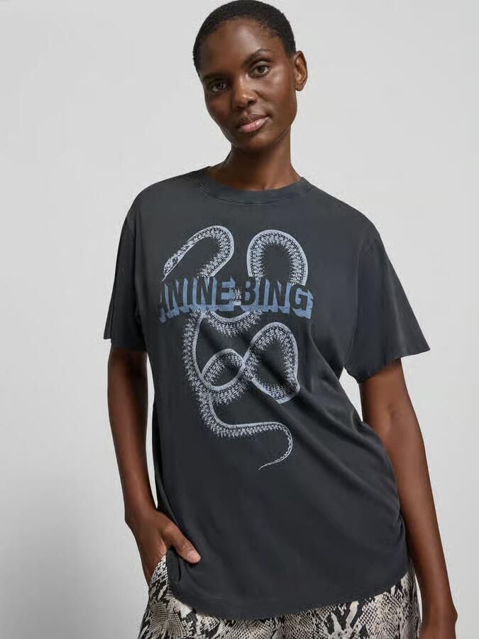 Anine Bing Slim Fit T-shirt van puur katoen