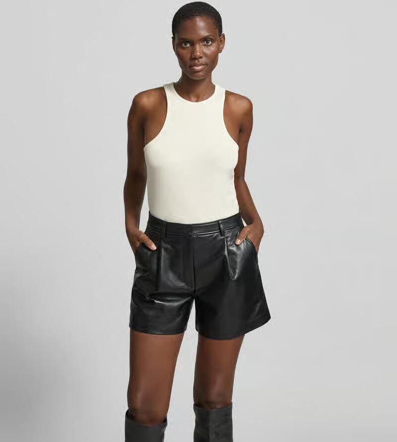 Anine Bing Slim Fit top van viscosemix - Foto 2