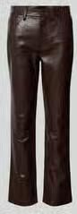 Anine Bing Straight fit stoffen broek van leermix