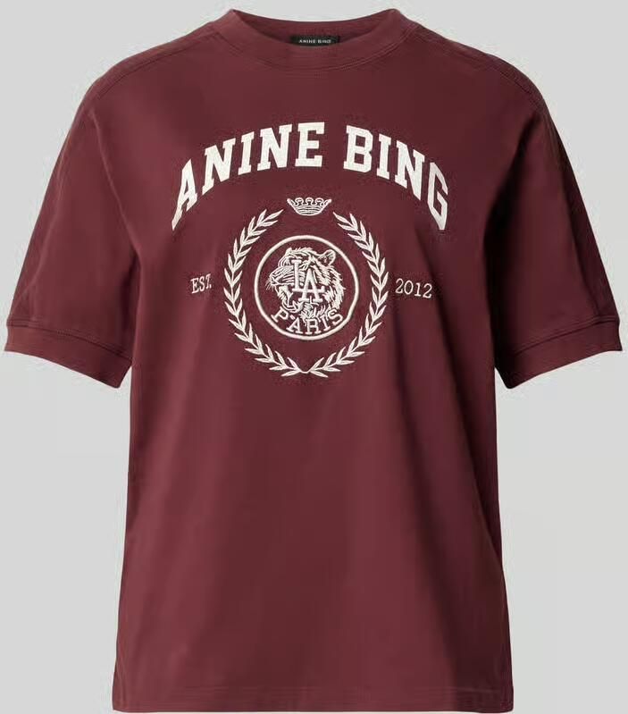 Anine Bing T-shirt met Collegiate-logoprint