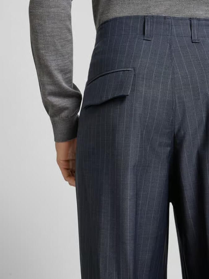 ANNARR Regular fit bandplooibroek met ceintuurlussen model 'RAVN'