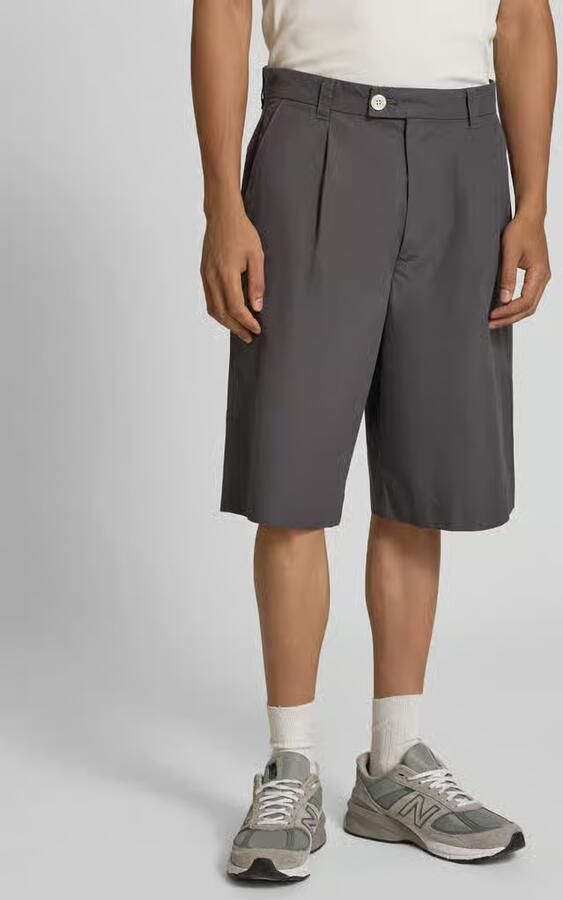 ANNARR straight fit bermuda met bandplooien - Foto 4