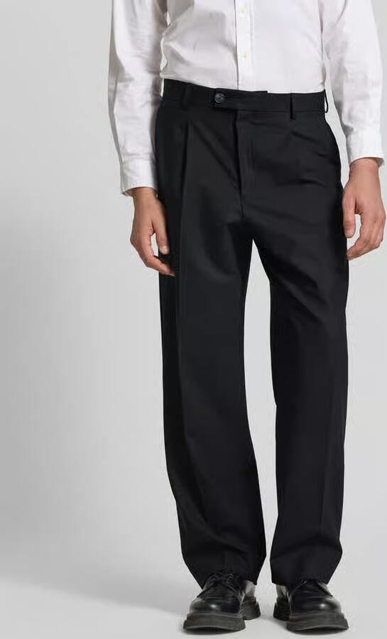 ANNARR straight fit stoffen broek met bandplooien - Foto 2